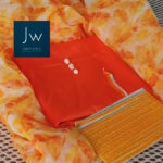 Exclusive Raw Silk Organza Orange and Yellow 003